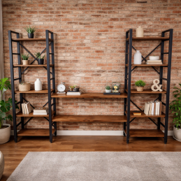 Biblioteca solid wood, lemn,  seria A-620, 258x27x185 cm